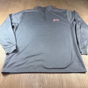 Ohio State Buckeyes Varsity 1/4 Zip Pullover Gray Long Sleeve XL